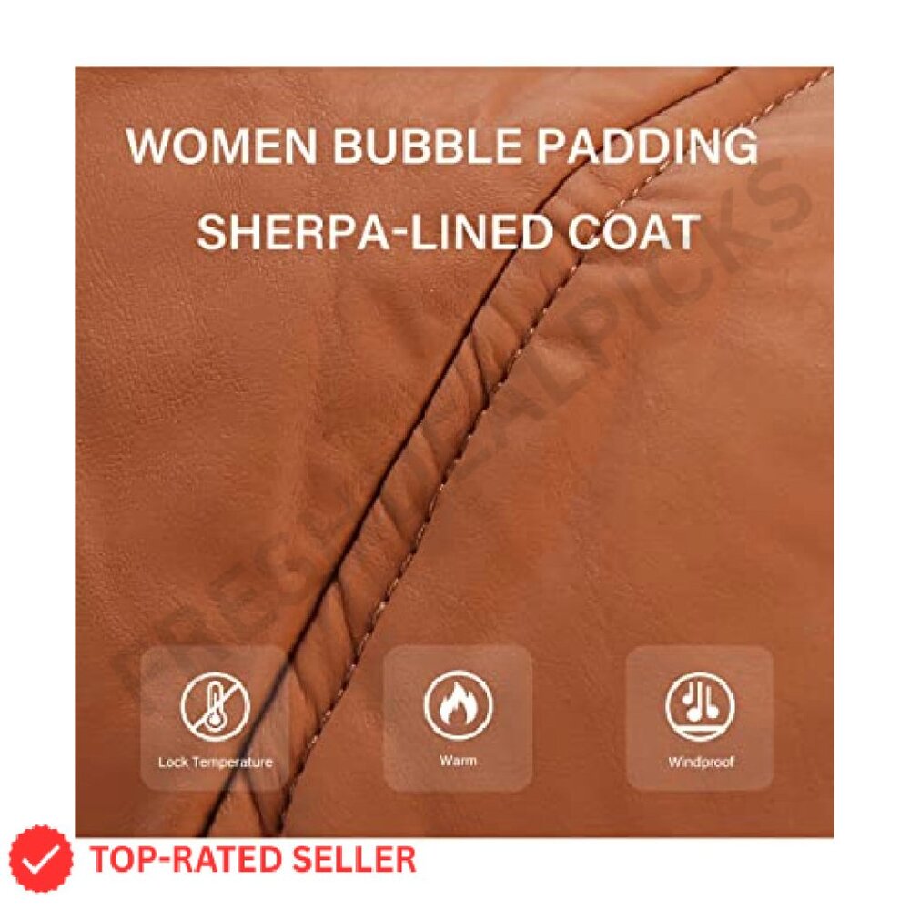 Winter Puffer Jacket Patchwork Plush Lining Remov… - image 6